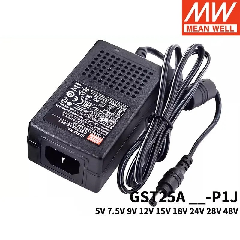 Original MEAN WELL GST25A P1J แหล่งจ่ายไฟ A05/A07/A09/A12/A15/A18/A24/A28/A48 อะแดปเตอร์ V GST25A05-