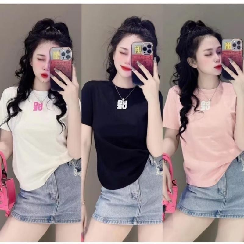 เสื้อยืดแขนสั้นสำหรับผู้หญิง แฟชั่น สไตล์ฤดูร้อน ลำลองและสไตล์สปอร์ต คอกลม พิมพ์ลายการ์ตูน ระบายอากาศและแห้งเร็ว เหมาะสำ