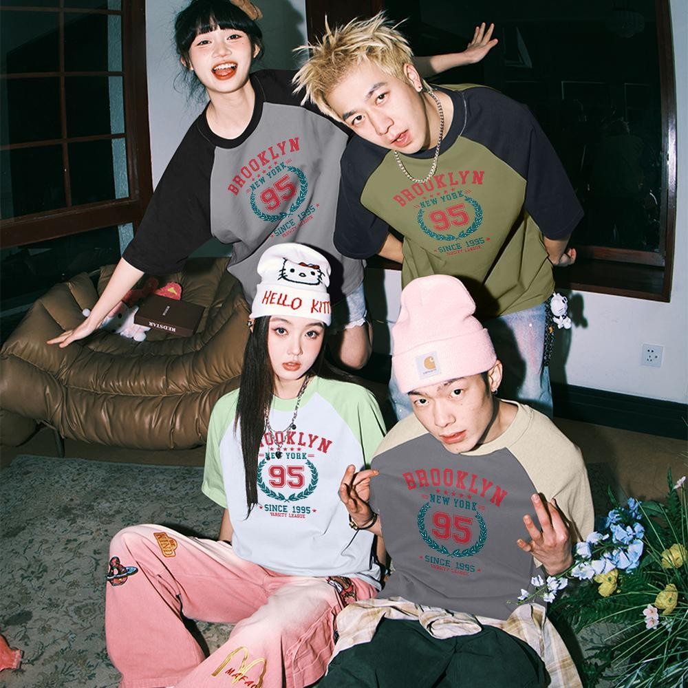 [COD] เสื้อยืดทูโทน เสื้อยืดโอเวอร์ไซต์ เสื้อยืดแฟชั่น T-shirt เสื้อยืดวินเทจ QQ8188 oversize