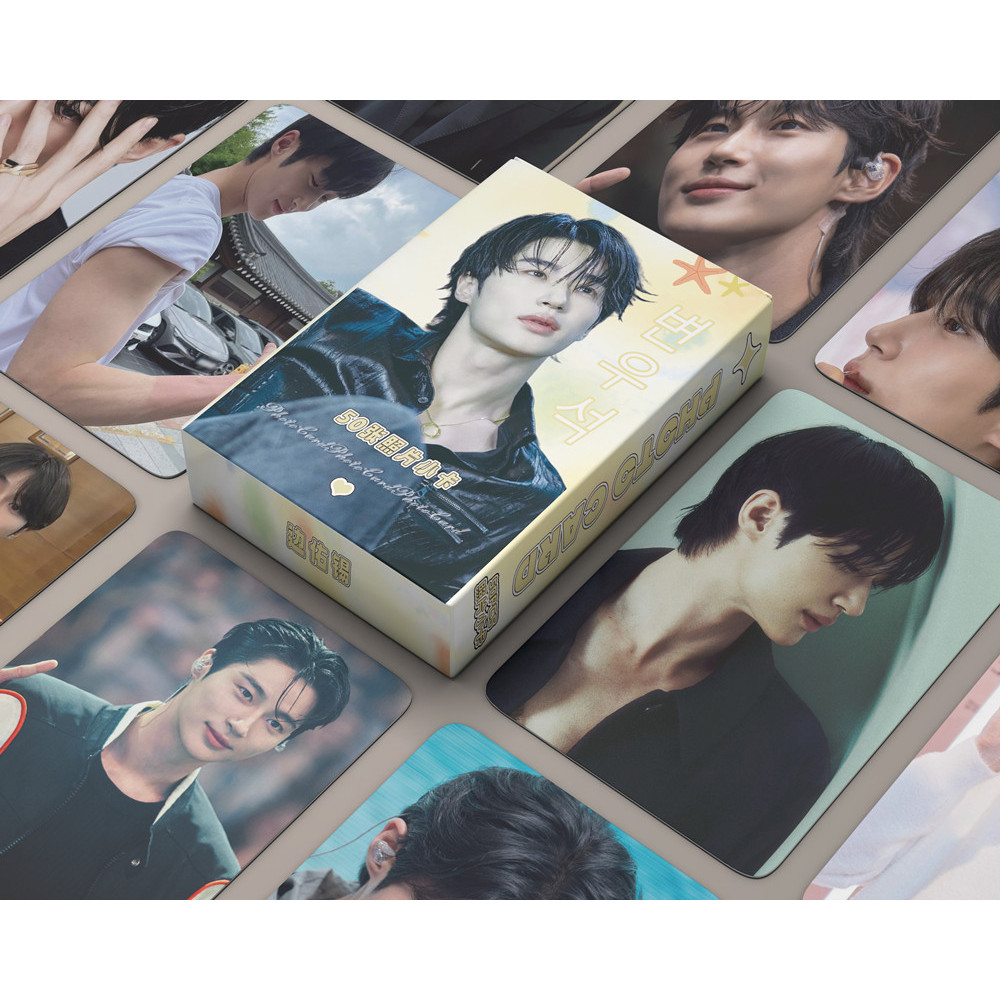 50-55pcs/box Loverly Runner Laser Hologram Photocards Byeon Woo-seok SOLO Korean Drama Actor Lomo Ca