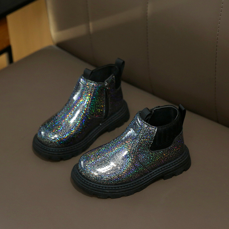 รองเท้าบู๊ทหนังนุ่ม สไตล์เจ้าหญิงสำหรับเด็ก ฤดูใบไม้ร่วงและฤดูหนาว