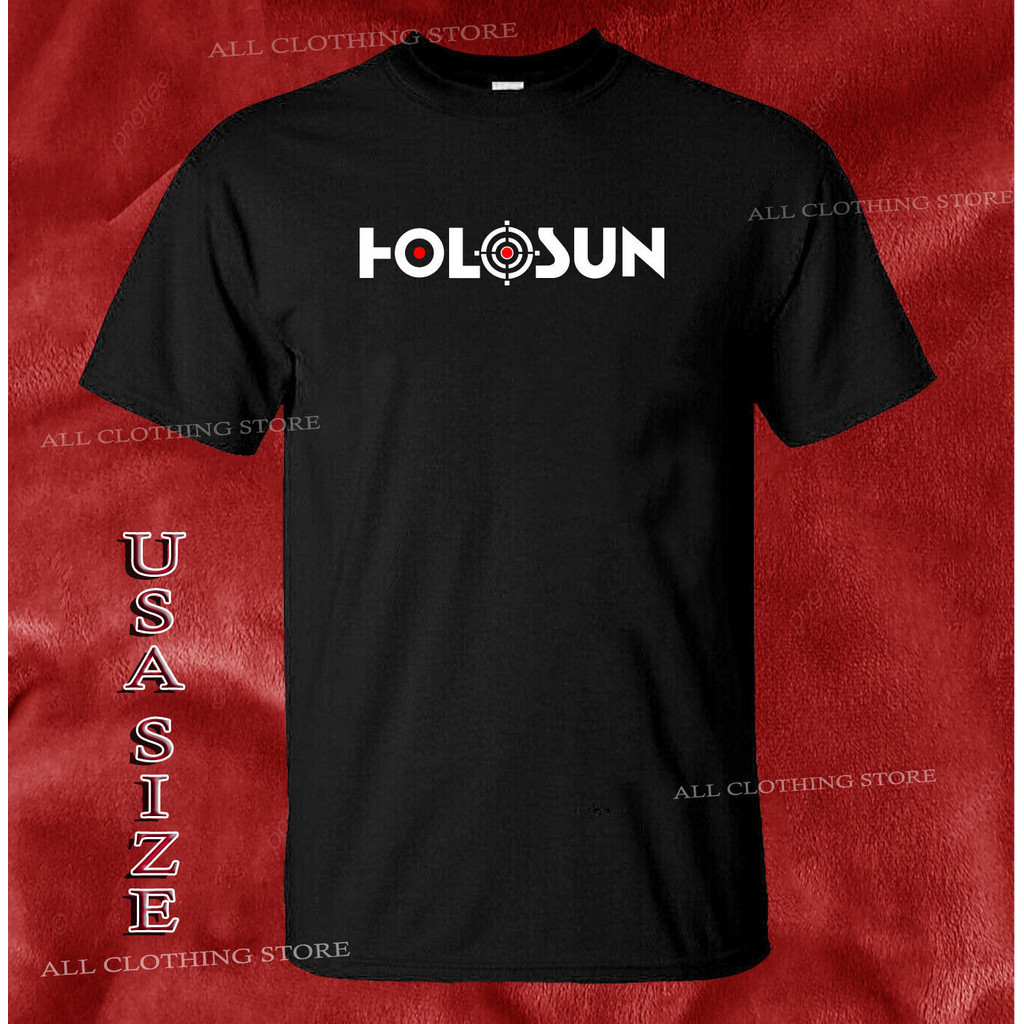 เสื้อยืดคอร์ตน Holosun Red Dot Sighting คอกลมแขนสั้น ไม่มีหดตัว