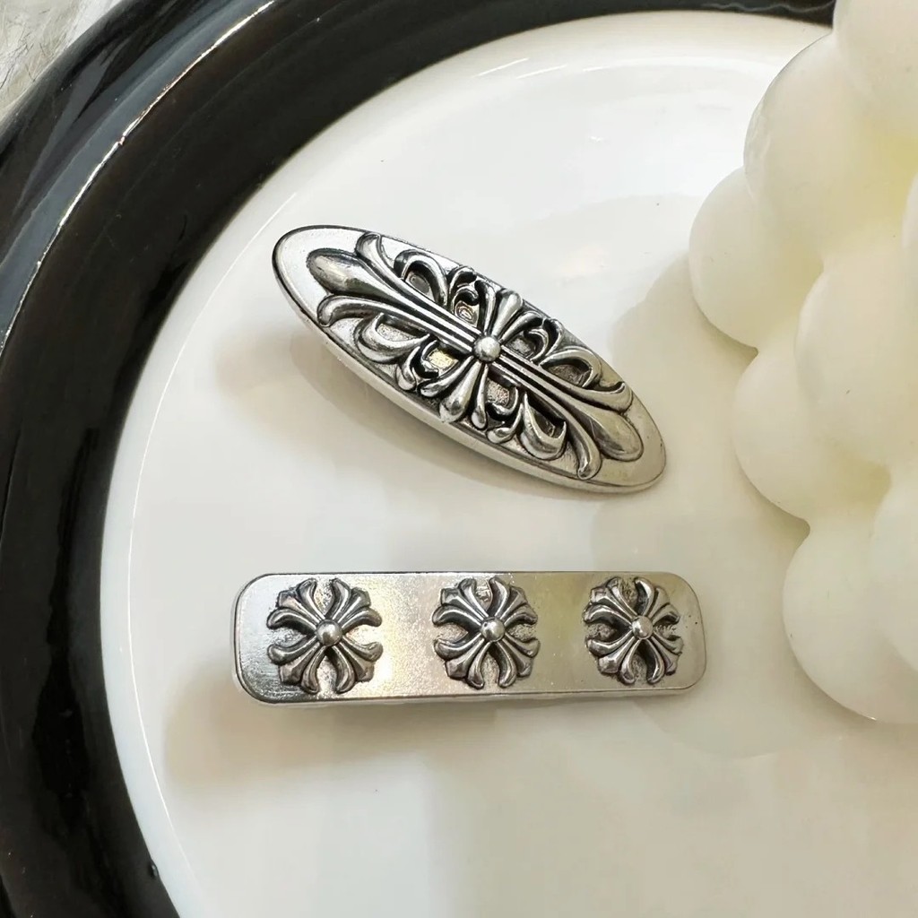 กิ๊บติดผมสีเงินสไตล์วินเทจ แบบคลิปลอยสำหรับผู้หญิง