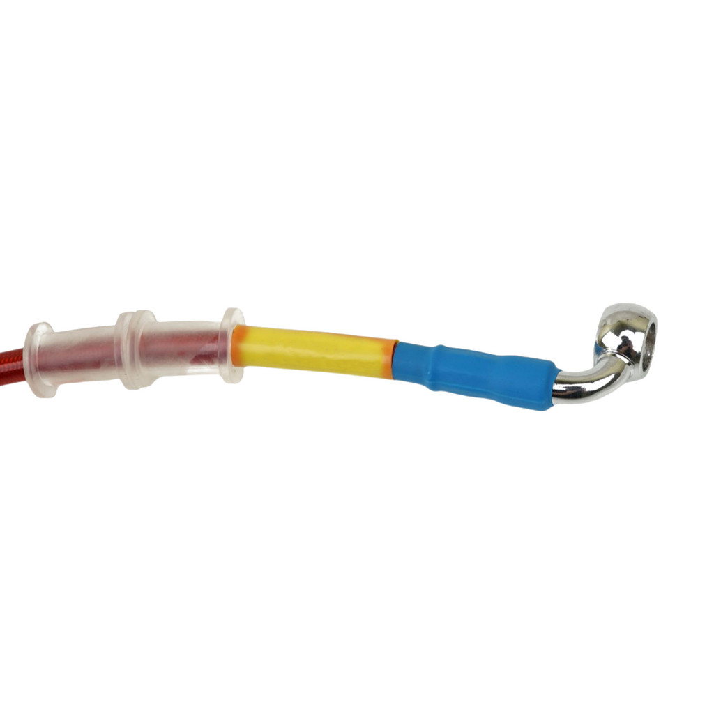 สีแดง400มม.-2200มม.สายเบรคไฮดรอลิก จุด สาย10มม.28°-90° Banjo สําหรับ Yamaha Pipe Line สายถักน้ํามัน ราคา ถูกที่สุด ดีลบีเคเค แกลเลอรีภาพที่ 7