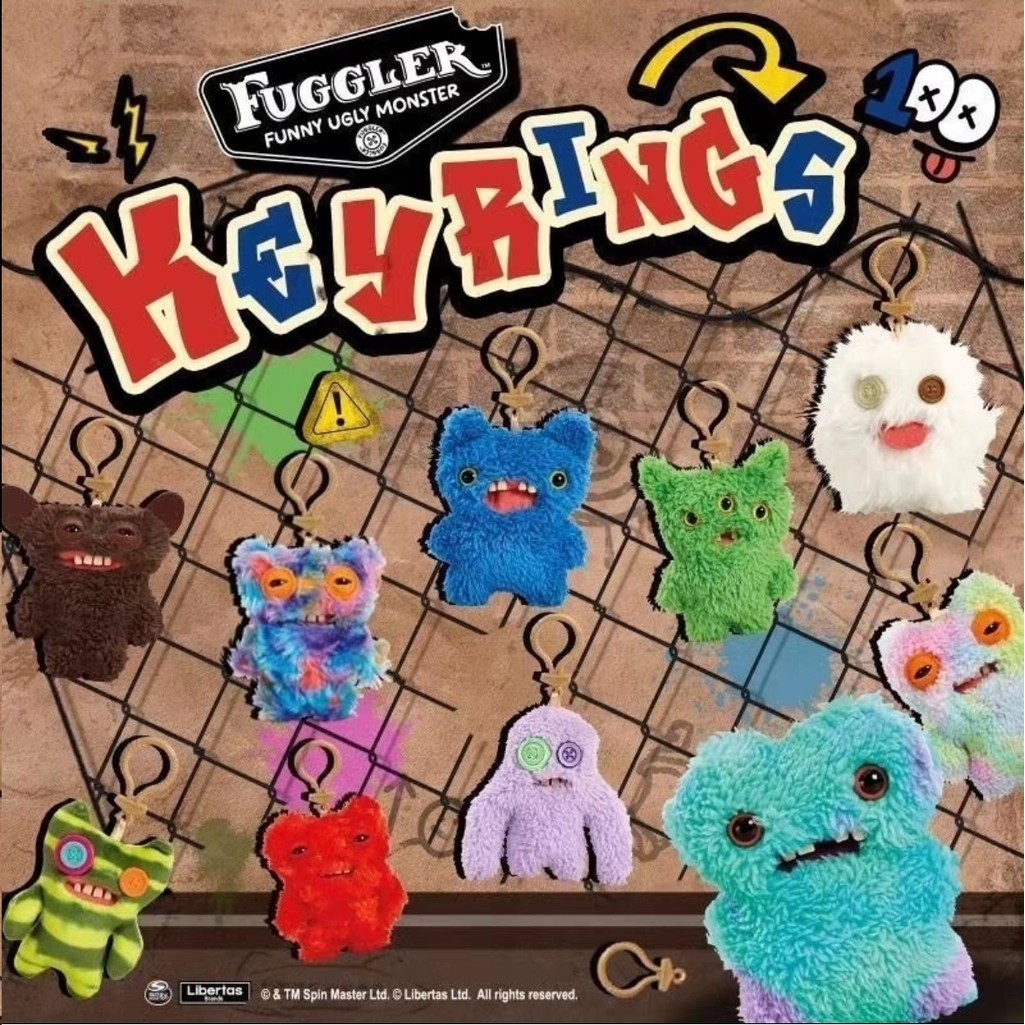 Fuggler Ugly Monster Series 3 ပူးကွင်းကြိုး (ကီးချိတ်) တူတူကလေးရုပ်/ตุ๊กตာ အရုပ် (အမြင့် ~12 စင်တီမီတာ) ကလေးများအတွက် အကောင်းဆုံးလက်ဆောင်