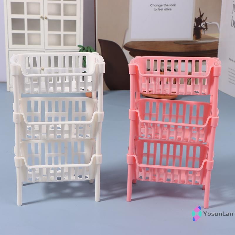 YosunLan] 1/12 Dollhouse Mini Food ตะกร้าเก็บผลไม้ตุ๊กตา House Stackable Basket Dollhouse อุปกรณ์ตกแต่งใหม่