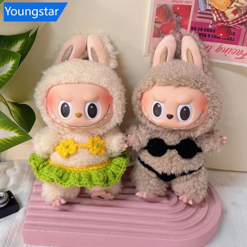 FYY สําหรับ 17 ซม. Labubu ตุ๊กตาเสื้อผ้าแฟชั่นชุดว่ายน้ําเสื้อผ้าสี Match บิกินี่ตุ๊กตาอุปกรณ์เสริมน่ารักตกแต่งผ้าเล็กๆ