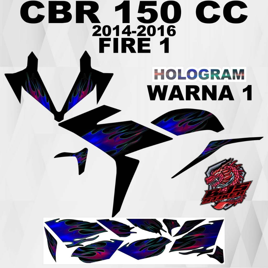 สติ๊กเกอร์ CBR 150 R - CBR 150 R โฮโลแกรมไฟ Striping Decal 1