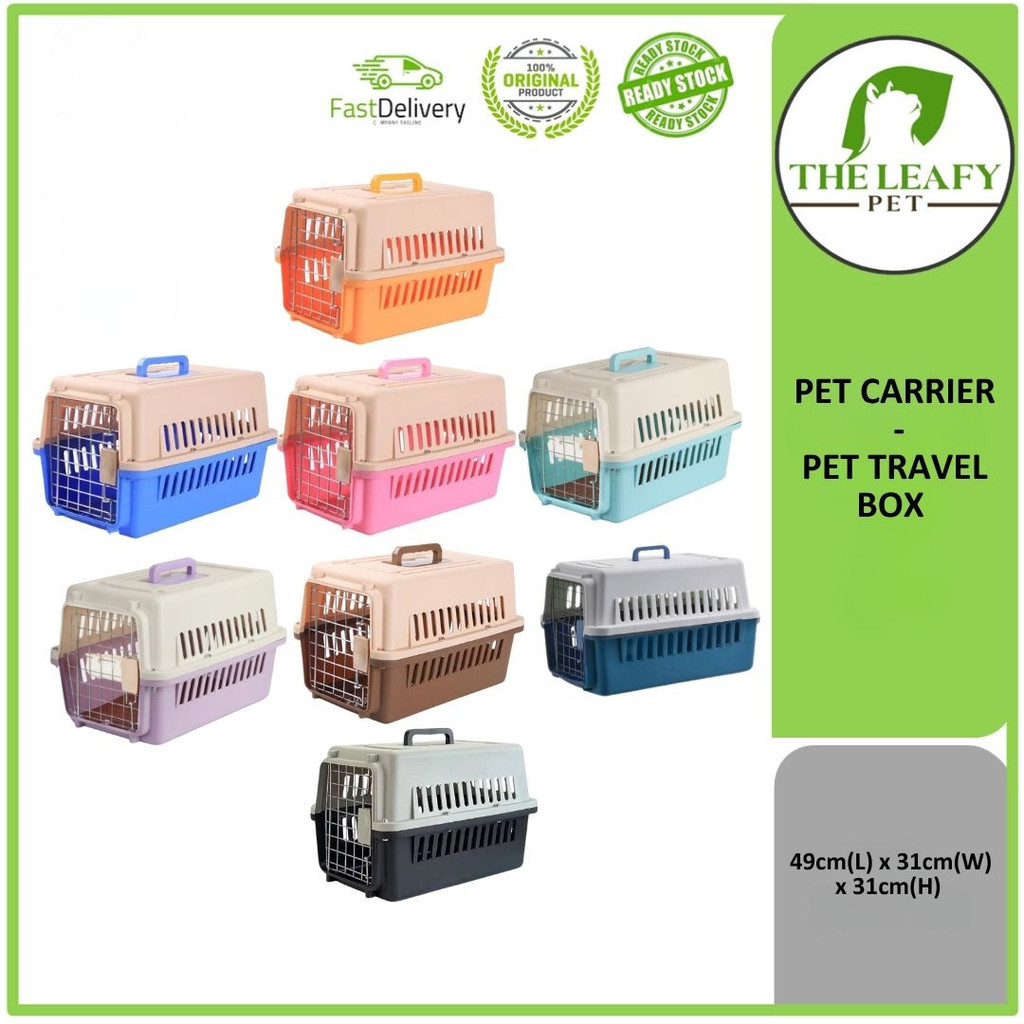 Sangkar Kucing dan Anjing Size Medium /Pet Carrier Portable Pet Travel Box Dog Cat-(49cm(L) x 31cm(W
