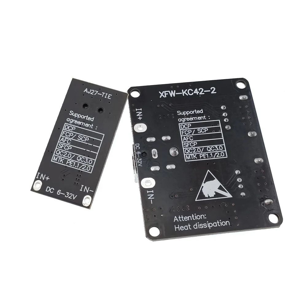 Dual 2 คู่ USB Connector Buck โมดูลอินพุต 6V- 32V พอร์ตเดี่ยว 24W รองรับ QC2.0 QC3.0 รถบอร์ด