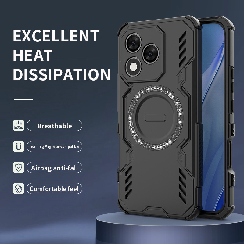 สําหรับ Honor 400 Lite กรณี ELVEV Anti-drop TPU Hard PC การกระจายความร้อนฝาครอบโทรศัพท์ดูด