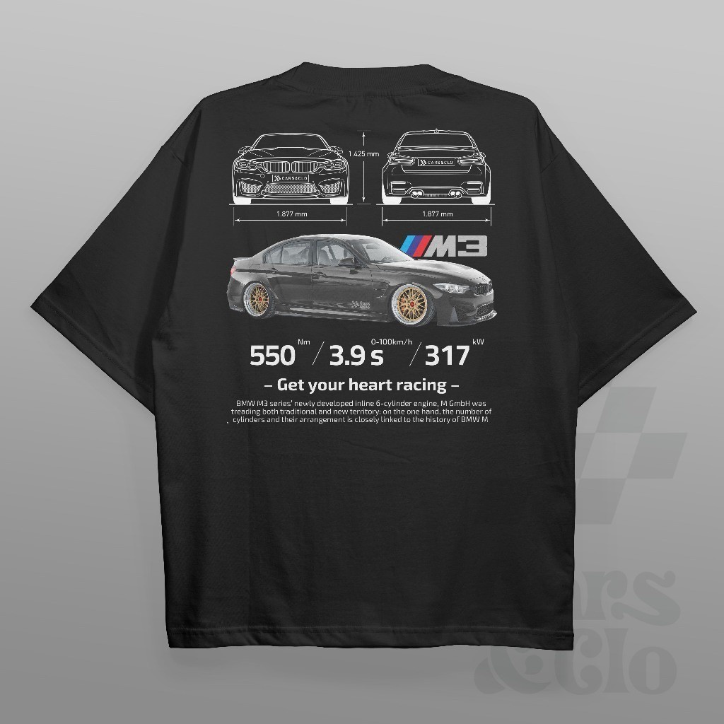 [S-5XL ขนาดเต็ม] เสื้อยืดผู้ชายสีดำพิมพ์ลายรถ BMW F80 M3 สีฟ้าและทอง ในสไตล์อินเทรนด์ ราคา ถูกที่สุด ดีลบีเคเค แกลเลอรีภาพที่ 2