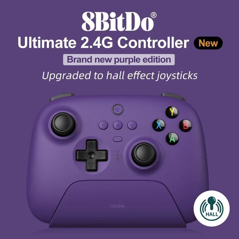 8BitDo ใหม่ Ultimate 2.4G Hall Effect จอยสติ๊ก Update Gaming Controller สําหรับ PC Windows Steam Dec