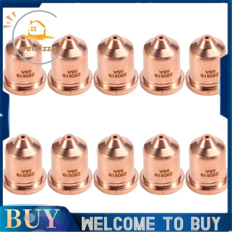 10ชิ้น 220819 65A หัวฉีด Fit สําหรับวัสดุสิ้นเปลืองไฟฉายตัดพลาสม่า 65/85/105