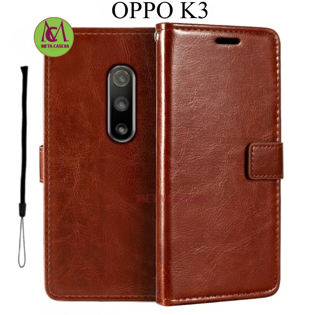 CASE FLIP COVER 01 OPPO K3 LEATHER WALLET HP CASE