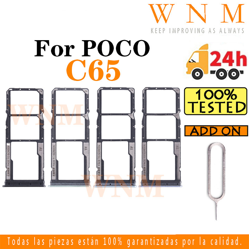 สําหรับ POCO C65 ซิมการ์ดถาดซิมการ์ดผู้ถือผู้ถือบัตร Reader SD Slot อะแดปเตอร์อะไหล่