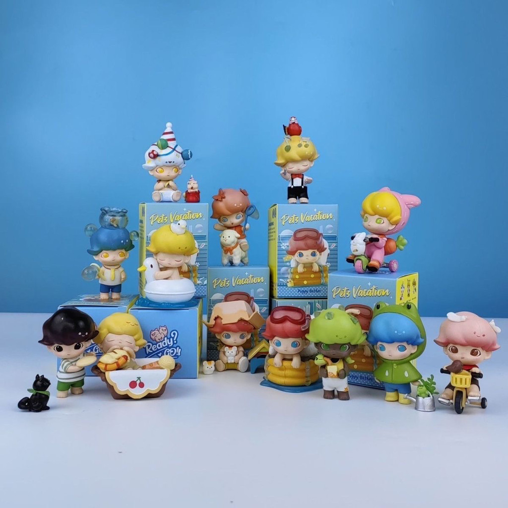 Dimoo Pet Vacation Series ของเล่นอินเทรนด์ Hand-Molds ของขวัญรายการตกแต่ง