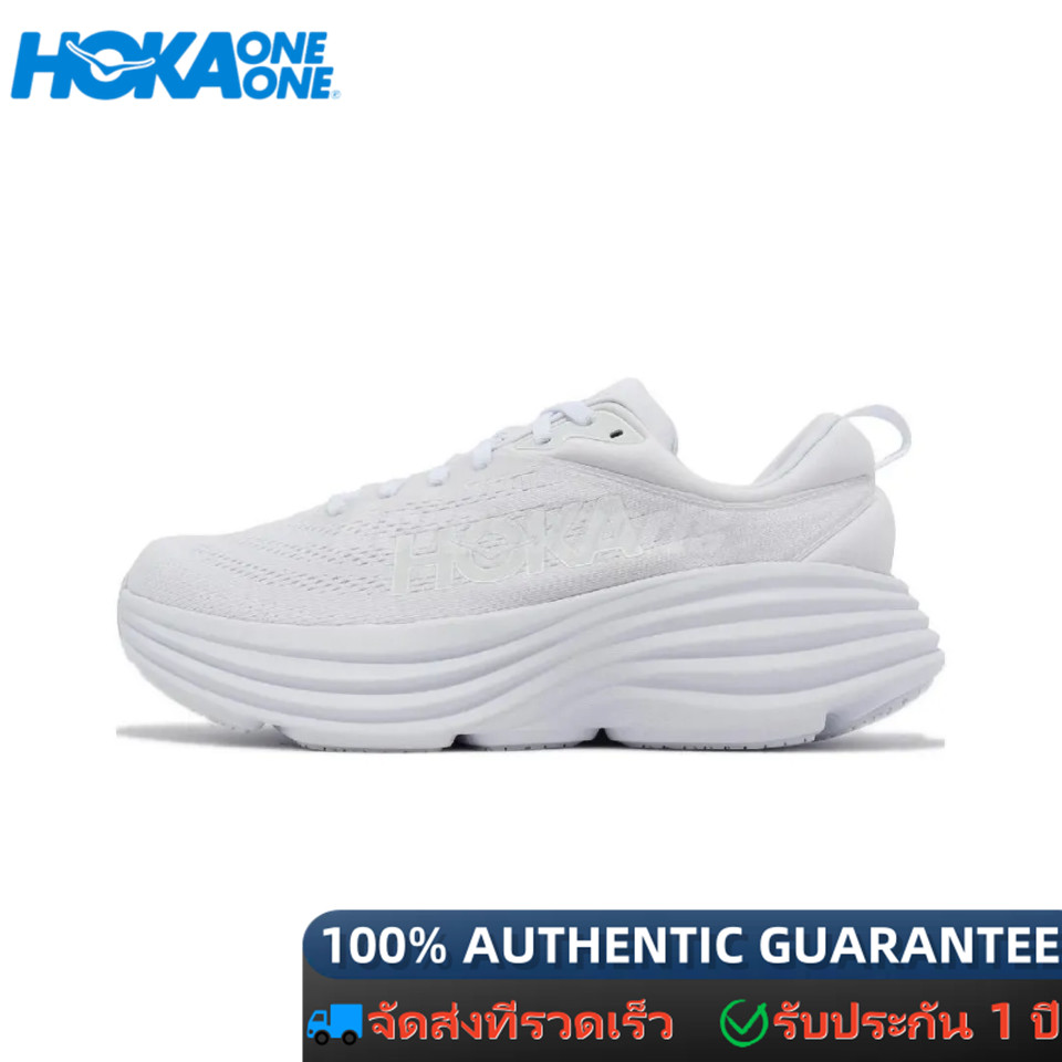 ของแท้ 100% HOKA ONE ONE Bondi 8 1123202-WWH Sneaker