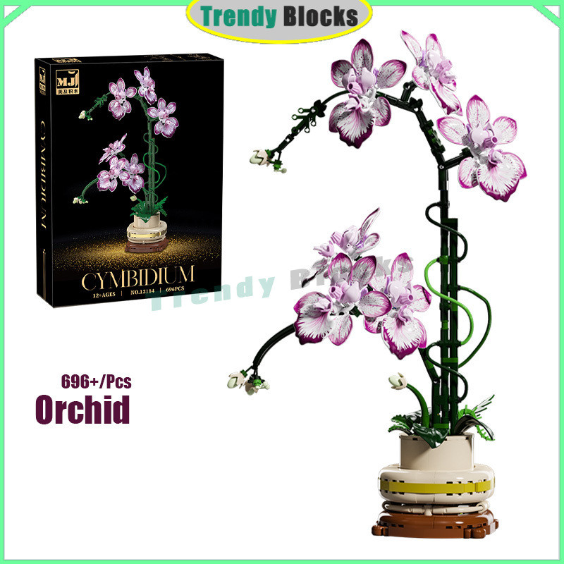 13114 Orchid Building Blocks Botanical Collection MOC 10343 เครื่องประดับตกแต่งของขวัญ
