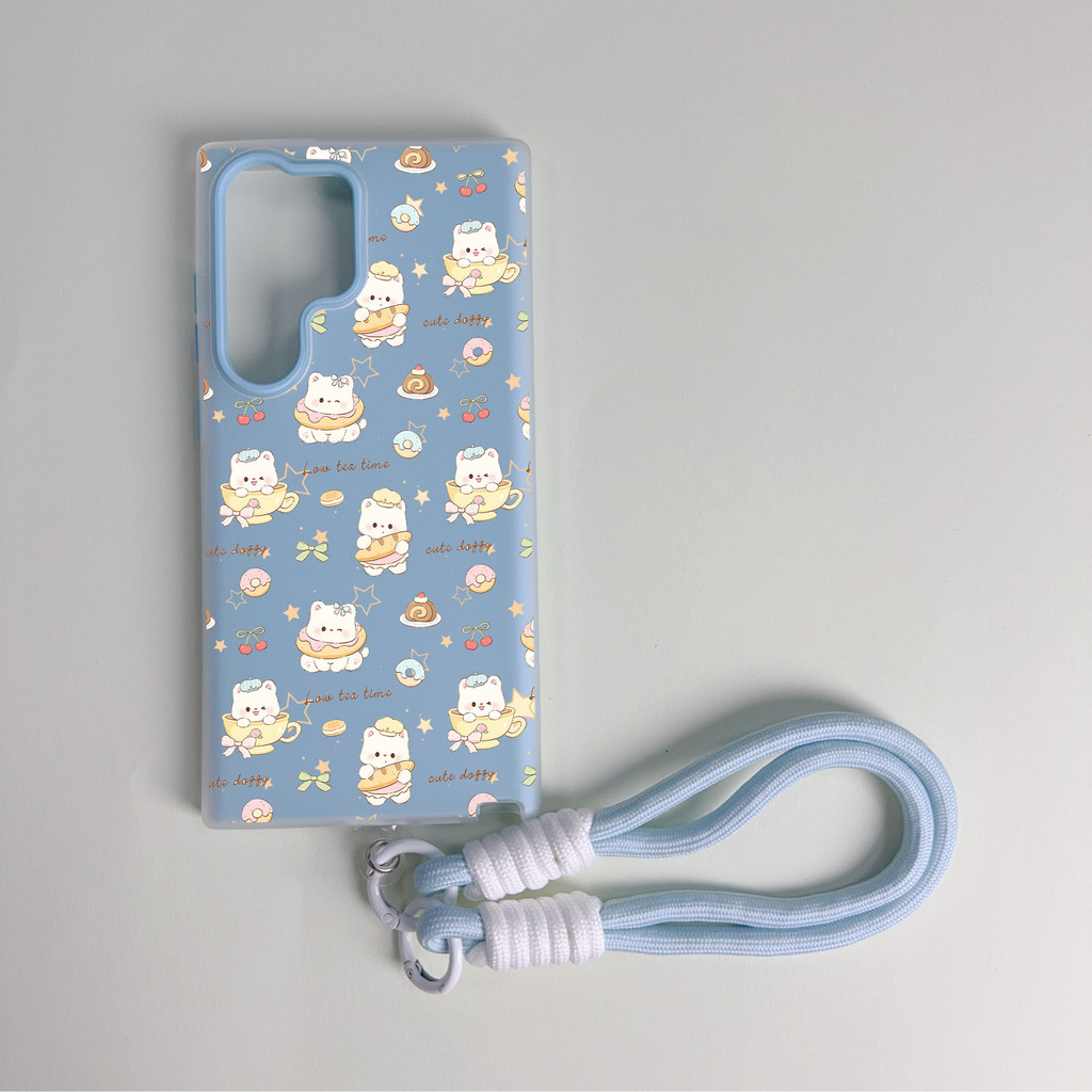 ขนมลูกสุนัขรูปแบบฝาครอบโทรศัพท์เทียบได้กับ Samsung A23 A24 A25 a55 s25 s22plus ultra Case Girly S23 