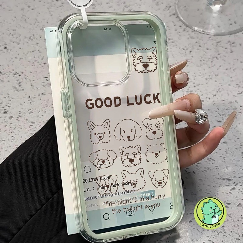 2 in 1 เคสโทรศัพท์สําหรับ OPPO A5 Pro A5i A3 Pro A73 5G A56S A53 A9 A5 2020 A53S 5G 4G ฝาครอบหรูหราน่ารักการ์ตูนสุนัข Puupy Clear Anti-fall Soft Casing