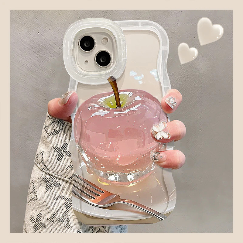 เหมาะสําหรับ IPhone 11, 15, 12, 13, 16, 17, 14 Pro Max 8Plus, 7Plus X XR, XS, Max 7, 8Plus SE case เคสโทรศัพท์ Crystal Apple พร้อมสร้อยข้อมือเคสโทรศัพท์สไตล์ใหม่เปิดม้านั่งป้องกัน Case i เคสป้องกัน Bracket กันกระแทก กันรอยขีดข่วน - รูปที่ 4