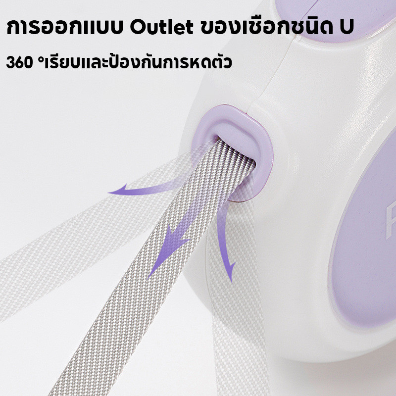 สายจูงสุนัข สายจูงพร้อมถุงขยะ สายจูงหมา พร้อมกล่องถุงขยะ 3/5เมตร ถอดออกได้ ด้ามจับที่สะดวกสบาย รูปที่ 2