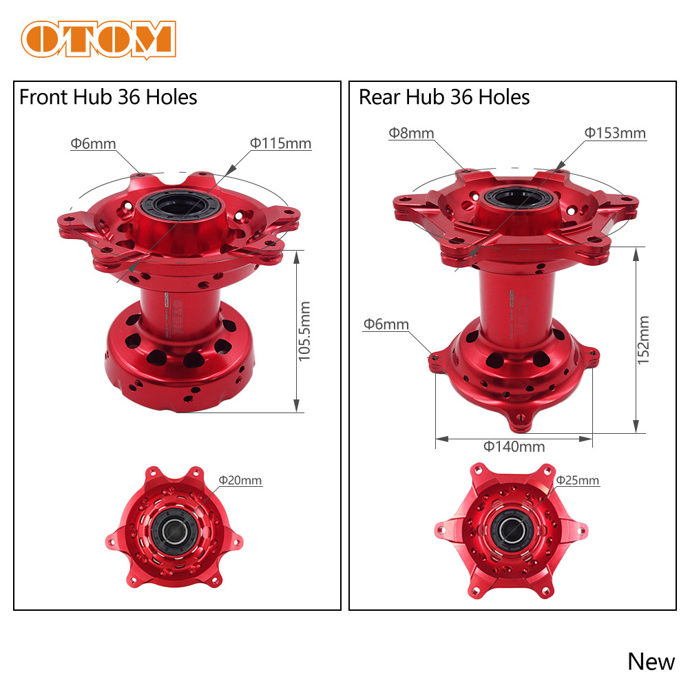 Gรถจักรยานยนต์ 02-17 ด้านหน้าด้านหลังล้อ CNC Machined Hub ล้อสําหรับ HONDA CRF CR 125 250 450 Off-ro