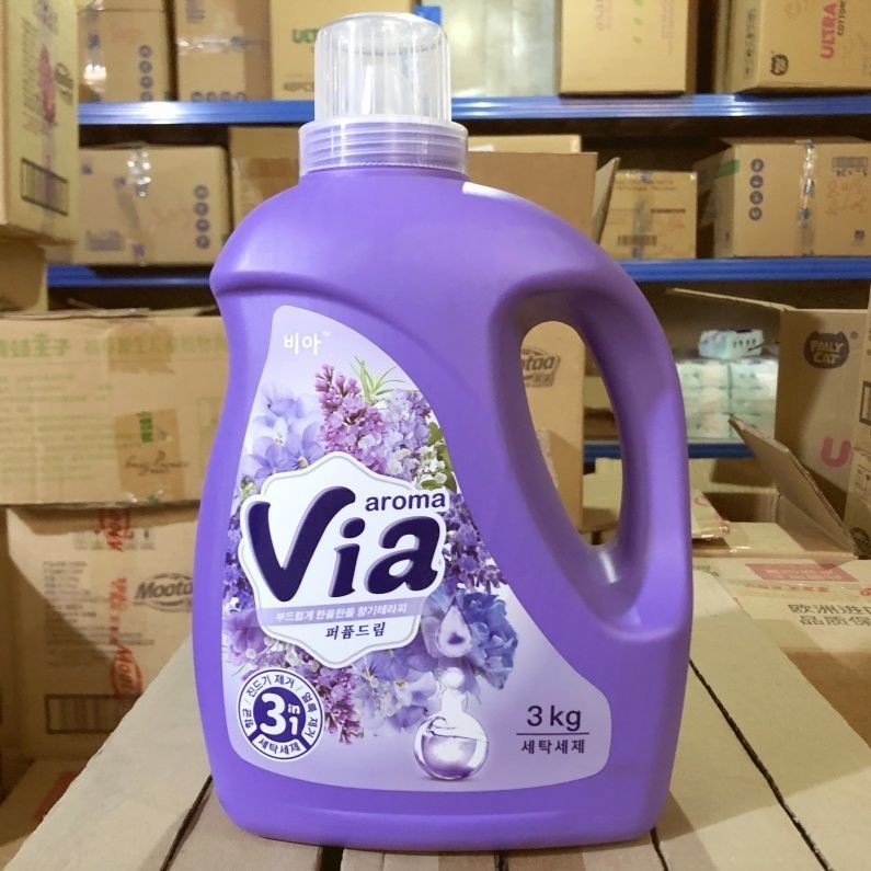 via Weiya Laundry Detergent Essential Oil Fragrance Laundry Detergent Lavender Scent 3kg Deep Clean 