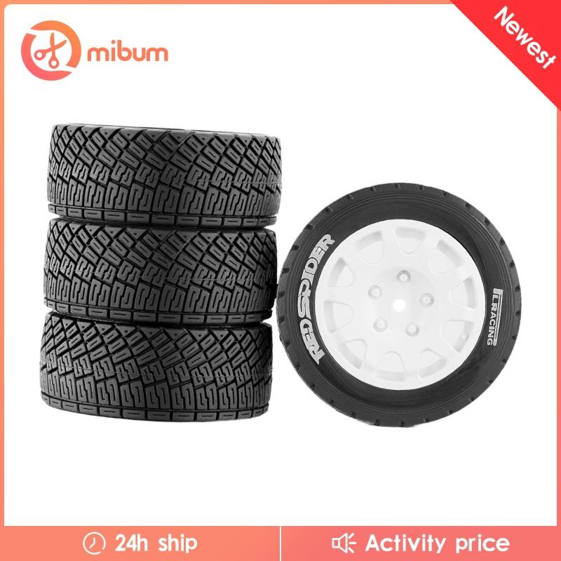 [Mibum] 4x RC Rally Wheels RC Drifting ล้อและยาง Universal รีโมทคอนโทรลรถ Race Cars RC ยางสําหรับ 1: