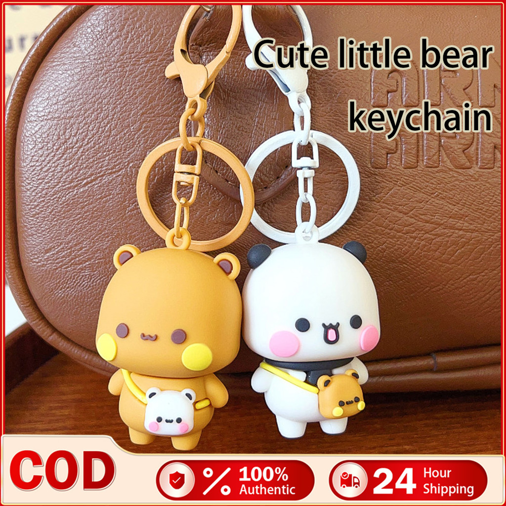 Kawaii Dudu Bubu KeyChain หวาน Yier Bubu การ์ตูนหมีคู่พวงกุญแจอะนิเมะรูป Panda Bubu Dudu รูป