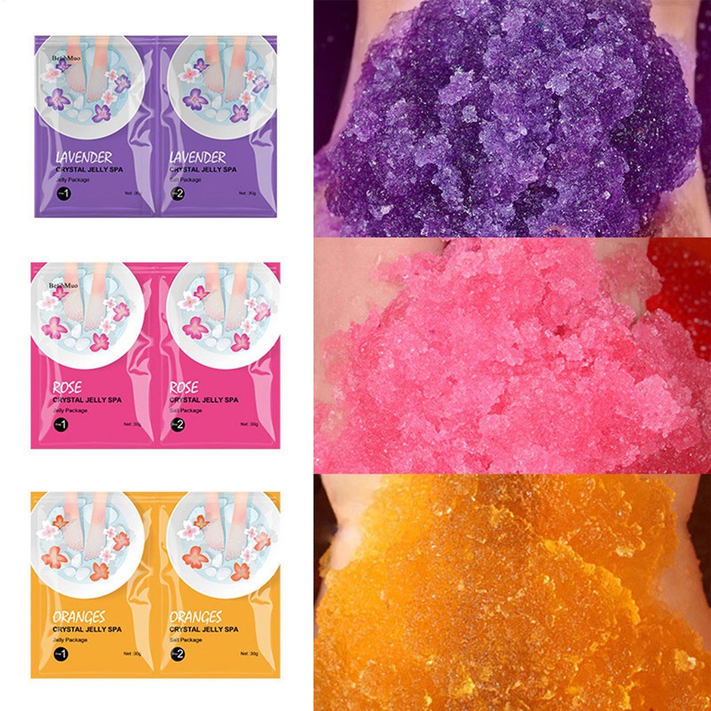 คริสตัล Jelly Foot Soak Jelly Pedicure Foot Soak Packets Rejuvenating Foot Bath หรูหราสปาเท้า Soak สําหรับ Home Pedicure huizoth