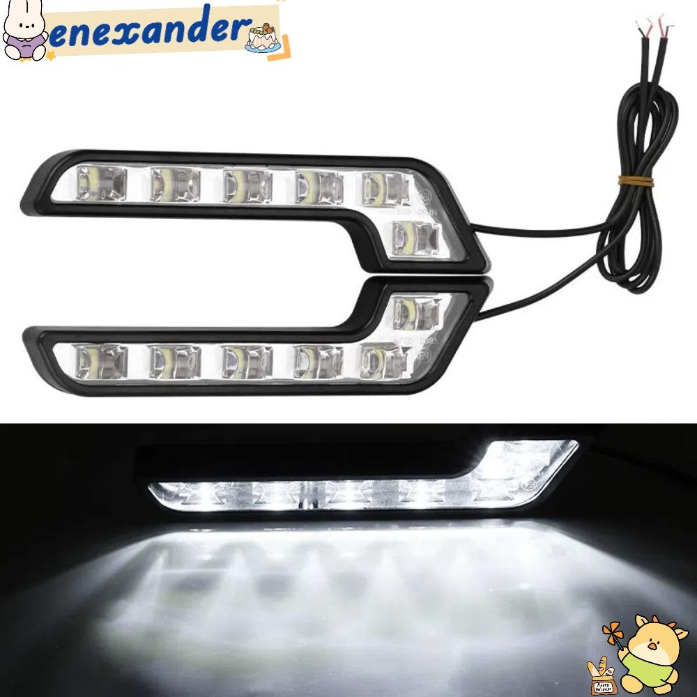 EXER ไฟเดย์ไลท์รถยนต์ 2 ชิ้น, ไฟตัดหมอกขับรถรูปตัว L 12V, คุณภาพ Super Bright Universal 6LED ไฟ LED ขับรถอัตโนมัติ