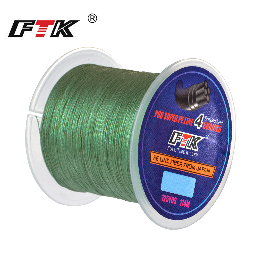 114M PE Braided Wire Fishing Line 125Yards 4 Strands 0.10mm-0.40mm 8LB-60LB Incredibly Strong Multif