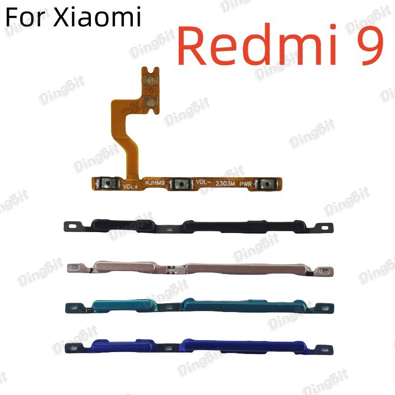 เปิดปิดปุ่มปรับระดับเสียง Flex ด้านข้างเปลี่ยนชิ้นส่วนกุญแจสําหรับ Xiaomi Redmi 9