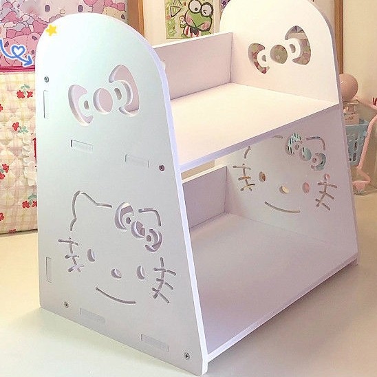 ชั้นวางของบนโต๊ะ HelloKitty DIY ชั้นวางหนังสือ ชั้นวางของอเนกประสงค์ ที่วางของสไตล์มินิมอล อุปกรณ์จัดเก็บของบนโต๊ะ