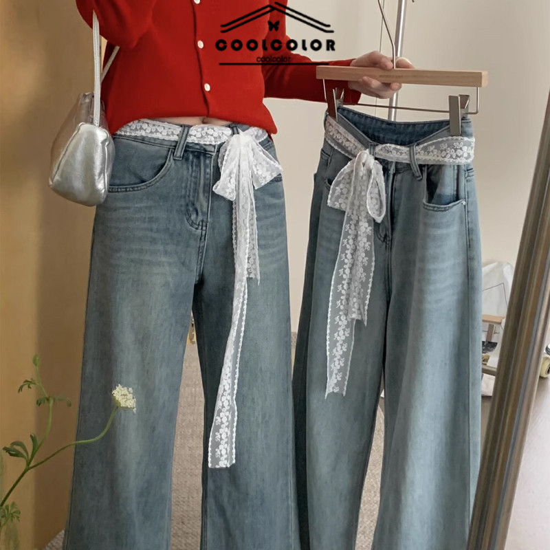 ในไทย💖เข็มขัดประดับโบว์ลูกไม้หวานแฟชั่นY2Kเครื่องประดับแฟชั่นอเนกประสงค์สําหรับผู้หญิงเข้ากับทุกการแต่งกาย