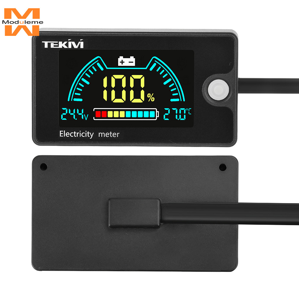 6839D 6840D DC8-100V จอแสดงผลหน้าจอสี LCD ตัวบ่งชี้แรงดันไฟฟ้าและไฟฟ้า 2 สายพร้อมจอแสดงผลอุณหภูมิ