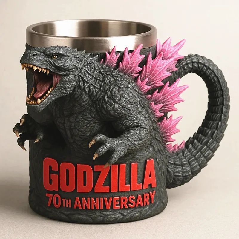Creative Godzilla70th Stainless Steel Godzilla 70th Anniversary Resin Mug Boy Gift