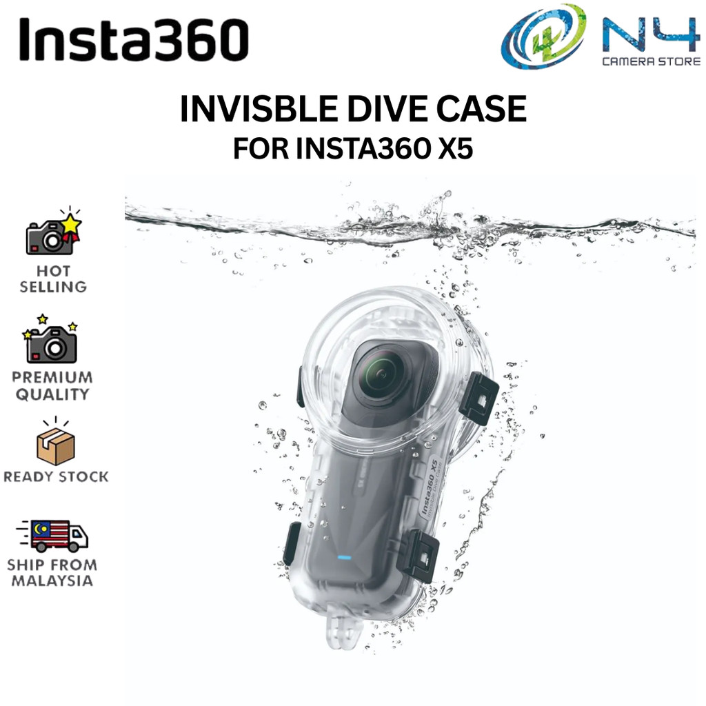 Insta360 X5 เคสดําน้ําที่มองไม่เห็นสําหรับ Insta360 X5