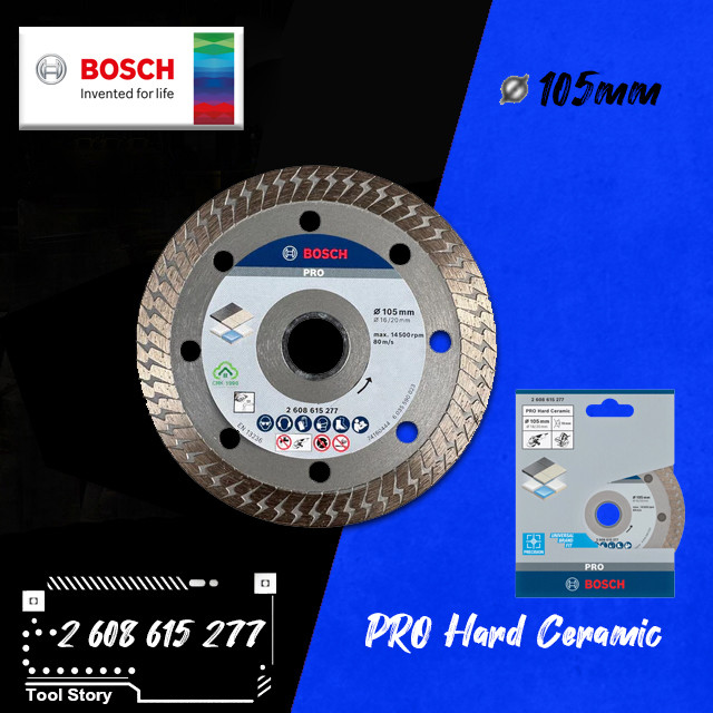 ฺBOSCH รุ่น PRO Hard Ceramic ใบตัดกระเบื้อง ใบตัดคอนกรีต ใบสายฟ้า ใบตัดปูน 4 นิ้ว #2608615277