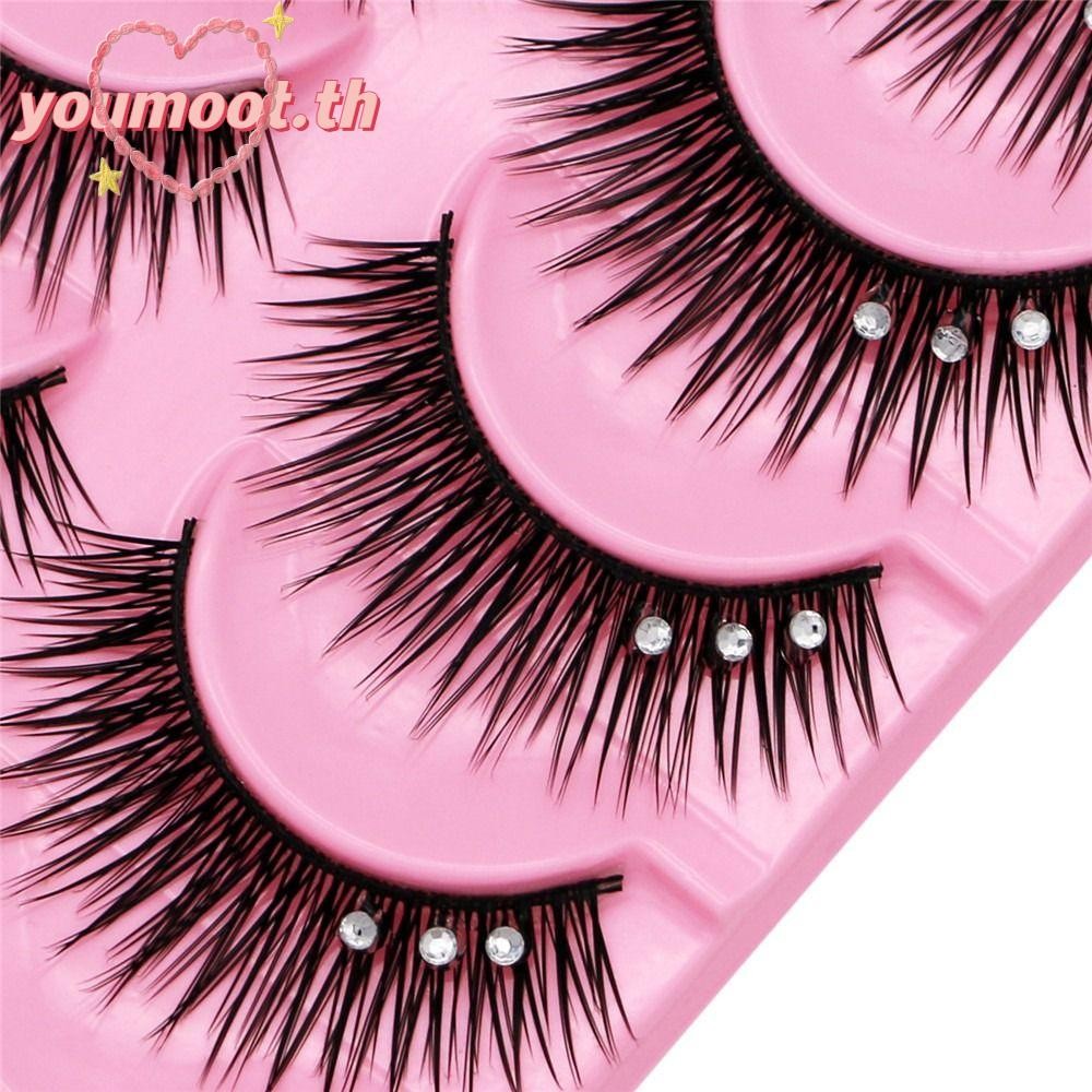 YOUMOOT Diamond Manga Lashes เงา Spky Glitter Fuffy Lashes เส้นใยหนา Long Eye Lashes