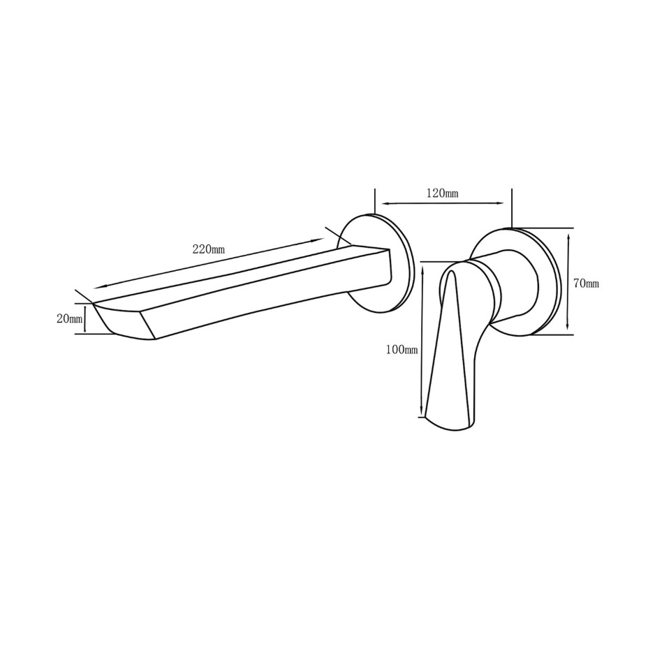 ก๊อกผสมอ่างล้างหน้าแบบฝังติดผนัง | ก๊อกน้ําในห้องน้ําสีโรสโกลด์ด้านที่ทันสมัย - รูปที่ 6