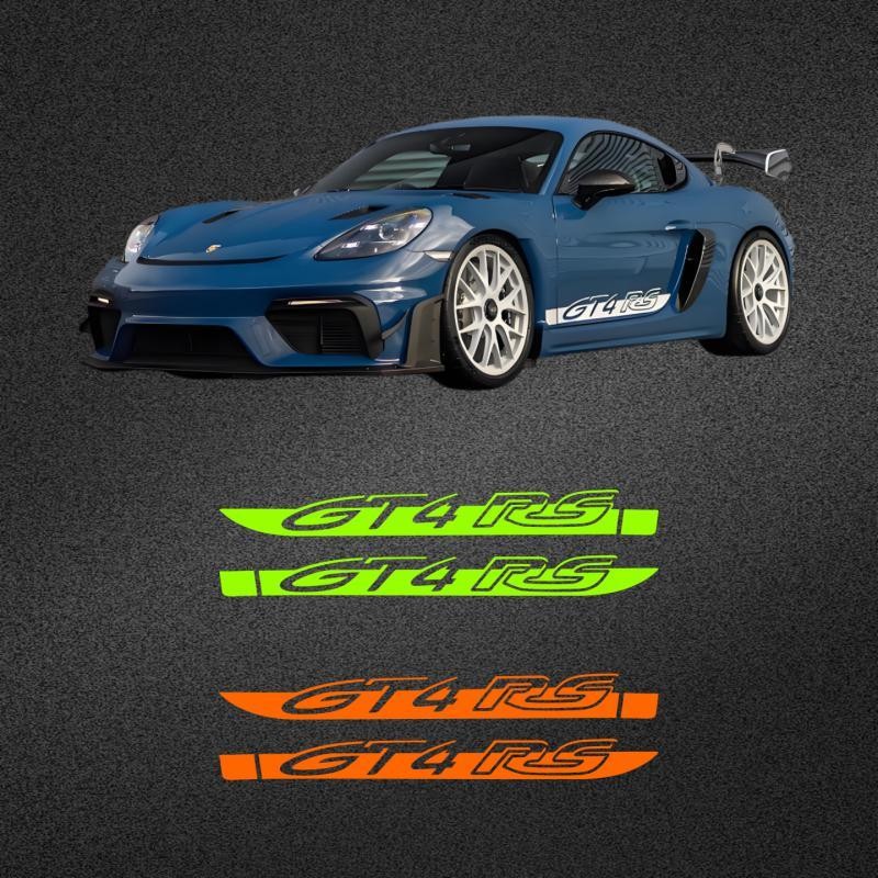 Porsche stickers, GT4 RS door decals, PET color-changing film material, Cayman decals side skirt sti