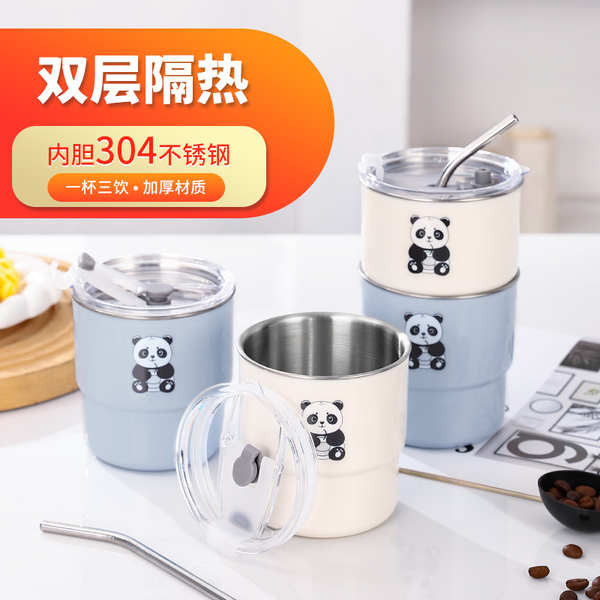 แก้วน้ำ ถ้วยน้ำร้อนและเย็น locknlock official แก้วกาแฟสแตนเลส304ฉนวนกันความร้อนแก้วฉนวนกันความร้อนสอ