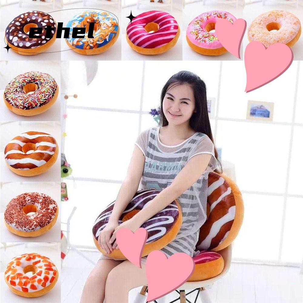 ETHEL Donuts Pillow, Donuts Home Cushion จําลอง Donut Cushion, Creative Super Soft Chocolate Donuts 