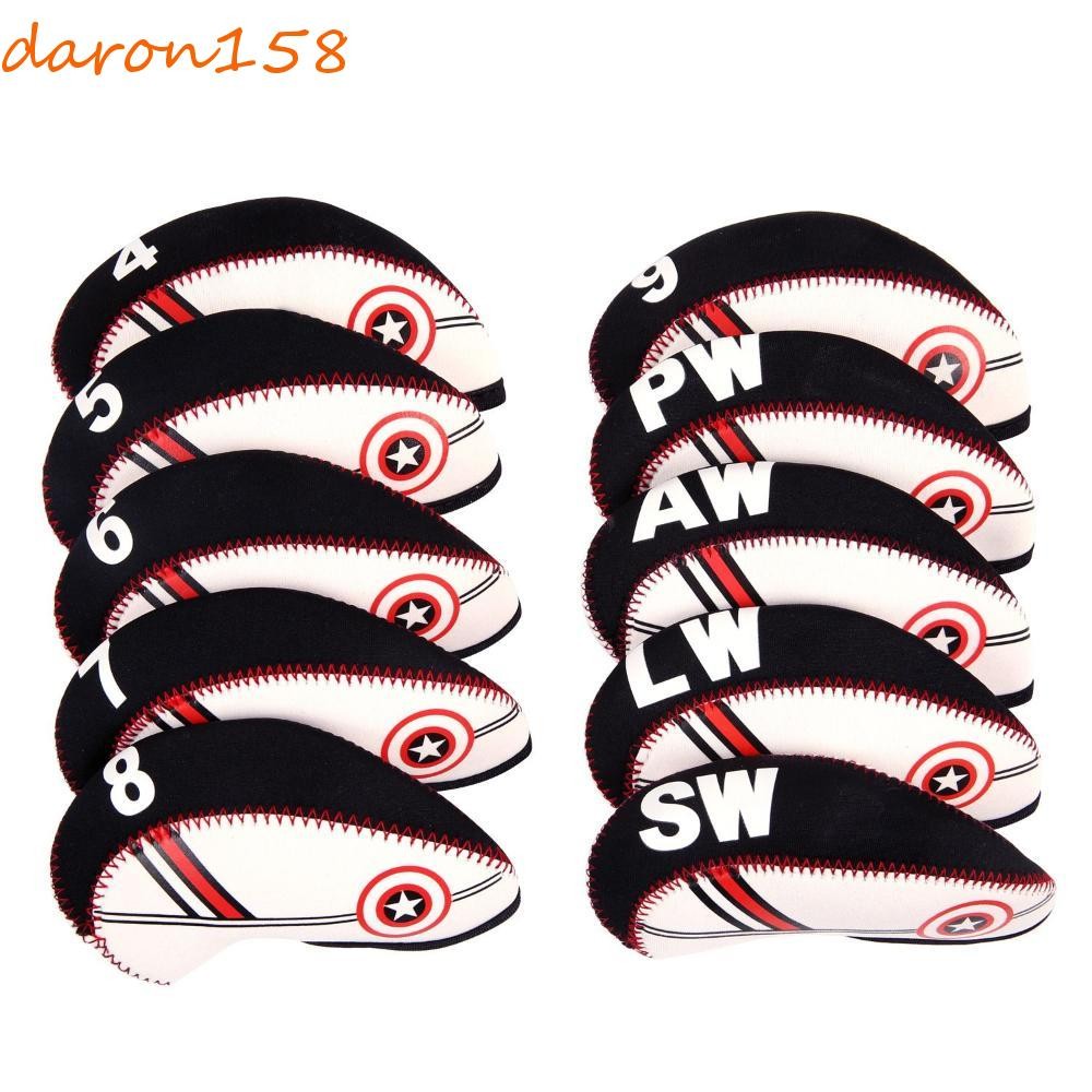 DARON Golf Club ฝาครอบเสาเหล็ก 10 ชิ้น/เซ็ต 4 5 6 7 8 9 SW PW LW AW Golf ฝาครอบเหล็กชุด Wedge COVER 