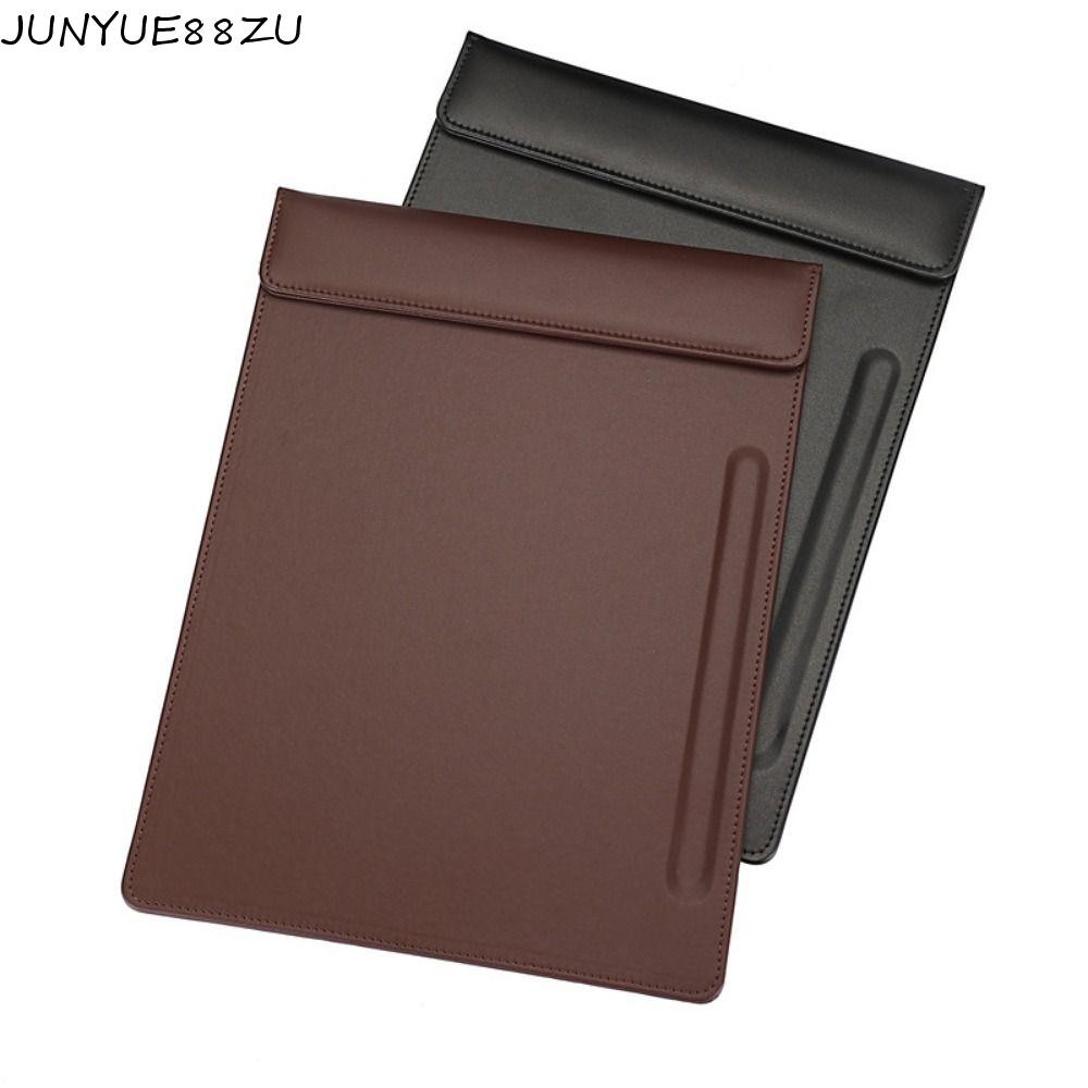 JUNYUE88ZU กระดานเขียน, ที่ใส่ปากกาหนัง PU โฟลเดอร์กระดาษ, ที่วางเอกสารแบบพกพา A4 Thicken แผ่นรองเขียนธุรกิจ