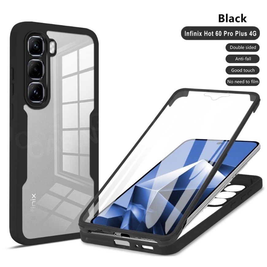 เคสโทรศัพท์สําหรับ Infinix HOT 60i Hot 60i 60 Pro Plus 60Pro + 4G 5G 2025 ปลอก Plus ฝาครอบ 360° สองด้านซิลิโคนอ่อนนุ่มกันกระแทกป้องกันปกหลัง
