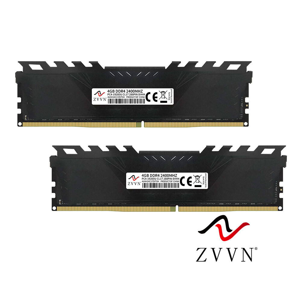 8GB (2 x 4GB) DDR4 2400 (PC4 19200) หน่วยความจําตั้งโต๊ะสีดํา รุ่น 4U4H24C17ZVT0H02